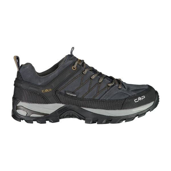 Niskie buty trekkingowe CMP Rigel waterprof. Brązowe buty zimowe męskie CMP, z materiału, bez zapięcia. Za 358.00 zł.
