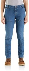 Jeansy Damskie Rugged Flex Double Fro Linden. Jeansy damskie Carhartt, bez wzorów, z jeansu, sportowe. Za 319.71 zł.