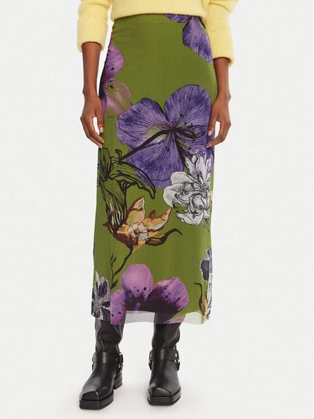 Desigual Spódnica maxi Tulleflowers Lacroix 25WWFK03 Zielony Regular Fit. Zielone spódnice damskie Desigual, m, bez wzorów, z syntetyku, maxi. Za 229.99 zł.