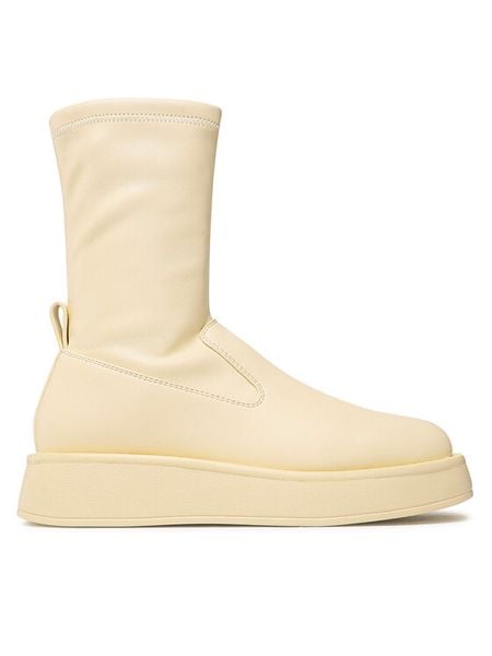 Jenny Fairy Botki ENERGY-01HZ Żółty. Żółte botki damskie Jenny Fairy, bez wzorów, ze skóry, bez obcasa, na płaskiej podeszwie, bez zapięcia. Za 199.99 zł.