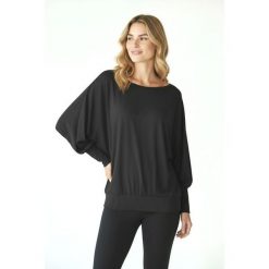 Bluzka do tańca i fitness damska czarna Latina 2skin. Czarne koszulki sportowe damskie 2SkIN, bez wzorów, bez ramiączek, na fitness i siłownię. Za 139.00 zł.