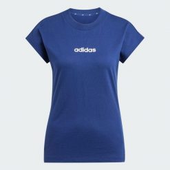 Koszulka Essentials Linear Cotton. Białe bluzki damskie Adidas, xl, bez wzorów, z bawełny, sportowe, bez kołnierzyka, bez ramiączek. Za 89.95 zł.