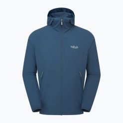 Kurtka softshell męska Rab Borealis Hoody. Niebieskie kurtki męskie RAB, m, bez wzorów, z softshellu, sportowe, bez kaptura. Za 419.99 zł.