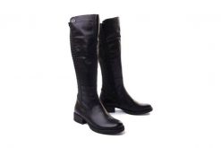 RIEKER Z9591-00 black, kozaki damskie. Czarne kozaki damskie Rieker, na zimę, bez wzorów, z tkaniny, bez obcasa, bez zapięcia. Za 529.90 zł.