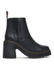 Dr. Martens Botki Spence Leather Flared Heel DM26440001 Czarny. Czarne botki damskie Dr. Martens, bez wzorów, ze skóry, bez obcasa, na słupku, bez zapięcia. Za 989.99 zł.