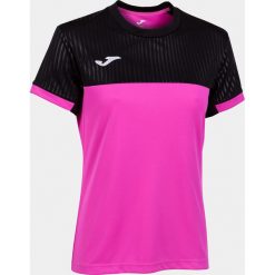 Koszulka do tenisa z krótkim rekawem damska Joma SHORT SLEEVE T- SHIRT. Czarne bluzki damskie Joma, s, bez wzorów, sportowe, bez kołnierzyka, bez ramiączek. W wyprzedaży za 106.00 zł.