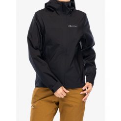 Kurtka przeciwdeszczowa damska Marmot PreCip Eco Pro Jacket. Czarne kurtki sportowe damskie Marmot, xl, bez wzorów, bez ramiączek, bez kaptura, trekkingowe. Za 576.99 zł.