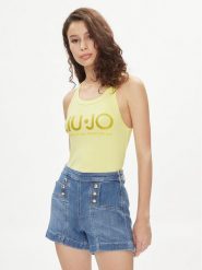 Liu Jo Top MA4327 J4695 Żółty Slim Fit. Żółte topy damskie Liu Jo, xl, bez wzorów, z wiskozy, bez kołnierzyka, bez ramiączek. Za 159.99 zł.