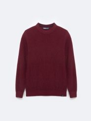 Sweter męski bawełniany bordowy Carlo 604. Czerwone swetry męskie BIG STAR, l, bez wzorów, z bawełny, eleganckie, bez kołnierzyka, bez ramiączek. Za 199.99 zł.