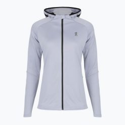Bluza do biegania damska On Climate Zip Hoodie. Fioletowe bluzy damskie On, xs, bez wzorów, z materiału, bez ramiączek, bez kaptura. Za 509.99 zł.