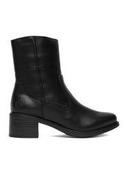 Rieker Botki CEO-74170-00 Czarny. Czarne botki damskie Rieker, bez wzorów, ze skóry, bez obcasa, na słupku, bez zapięcia. Za 379.99 zł.