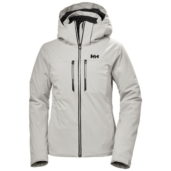 Damska kurtka narciarska Helly Hansen Alphelia Lifaloft. Szare kurtki sportowe damskie Helly Hansen, na zimę, bez wzorów, bez ramiączek, bez kaptura, narciarskie. W wyprzedaży za 2,024.00 zł.