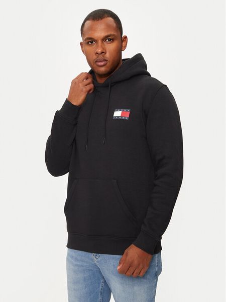 Tommy Jeans Bluza Essential DM0DM20738 Czarny Regular Fit. Czarne bluzy męskie Tommy Jeans, m, bez wzorów, z bawełny, bez ramiączek, bez kaptura. Za 269.99 zł.