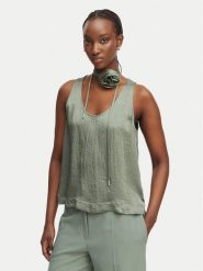 Marella Top Apogeo 2613161045 Zielony Regular Fit. Zielone topy damskie Marella, bez wzorów, z acetatu, bez kołnierzyka, bez ramiączek. Za 609.99 zł.