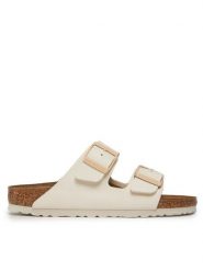 Birkenstock Klapki Arizona Birko-Flor 1027339 Beżowy. Brązowe klapki damskie Birkenstock, bez wzorów, ze skóry, bez obcasa, bez zapięcia. Za 299.99 zł.