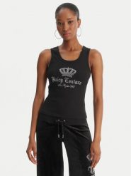 Juicy Couture Top Gothic Crown JCBLV126807 Czarny Slim Fit. Czarne topy damskie Juicy Couture, l, bez wzorów, z bawełny, bez kołnierzyka, bez ramiączek. Za 199.99 zł.