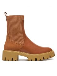ONLY Botki 15329824 Brązowy. Brązowe botki damskie ONLY, bez wzorów, ze skóry, bez obcasa, na płaskiej podeszwie, bez zapięcia. Za 239.99 zł.