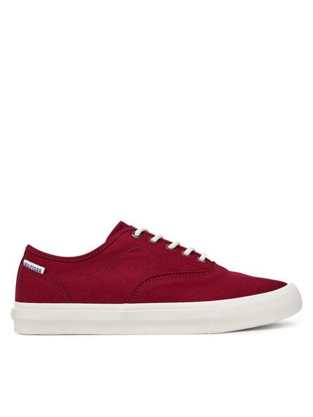 Tommy Hilfiger Tenisówki Hi Vulc Oxford Twill FM0FM05400 Czerwony. Czerwone trampki męskie Tommy Hilfiger, bez wzorów, z materiału, bez zapięcia. Za 199.99 zł.