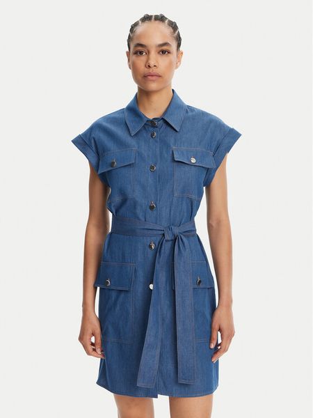 Liu Jo Sukienka jeansowa WA5509 D4695 Niebieski Regular Fit. Niebieskie sukienki damskie Liu Jo, bez wzorów, z bawełny, bez kołnierzyka, bez ramiączek. Za 689.99 zł.