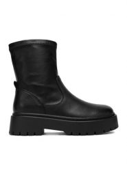 DeeZee Botki 13123-41 Czarny. Czarne botki damskie DeeZee, bez wzorów, z materiału, bez obcasa, na płaskiej podeszwie, bez zapięcia. Za 229.99 zł.