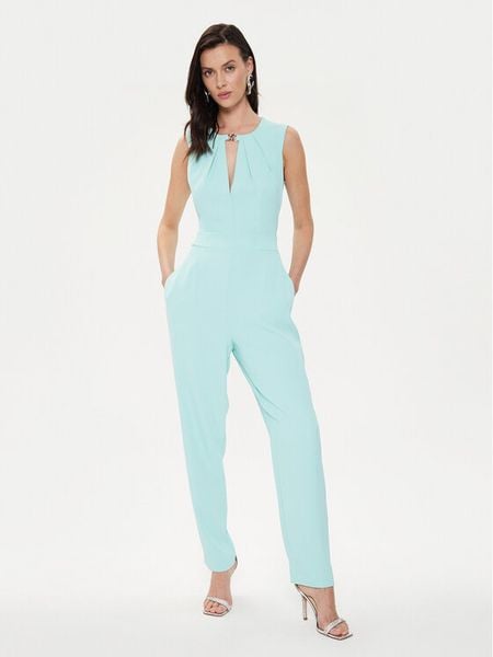 Rinascimento Kombinezon CFC0118335003 Błękitny Regular Fit. Niebieskie sukienki damskie Rinascimento, l, bez wzorów, z syntetyku, bez kołnierzyka, bez ramiączek. Za 509.99 zł.