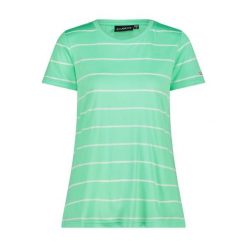 Koszulka w paski z okrągłym dekoltem damska CMP. Czerwone bluzki damskie CMP, bez wzorów, sportowe, bez kołnierzyka, bez ramiączek. Za 131.75 zł.