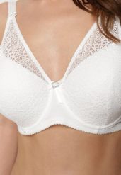 Jasnobeżowy Koronkowy Biustonosz Full Cup z Ozdobnymi Cyrkoniami na Kokardce Nikoriana. Brązowe biustonosze Renee, bez wzorów, z koronki. Za 14.99 zł.