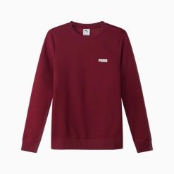Bluza damska Puma ESS SMALL LOGO CREW FL bordowa 68831422 r XS. Fioletowe bluzy damskie Puma, m, bez wzorów, z bawełny, klasyczne, bez ramiączek, bez kaptura. Za 129.94 zł.