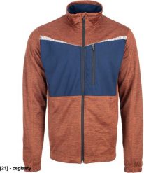CERVA Sweter męski CERVA STIRLING STRETCH, lekki z suwakiem, kieszeń napiersiowa, odblaskowe elementy, warstwa pośrednia - ceglasty M. Czerwone swetry męskie CERVA, m, bez wzorów, bez kołnierzyka, bez ramiączek. Za 109.99 zł.
