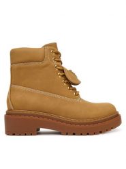 Guess Trapery FLTLVY ELE10 Beżowy. Brązowe trapery damskie Guess, ze skóry, bez zapięcia. Za 579.99 zł.