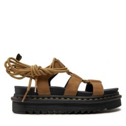Sandały Dr. Martens. Brązowe sandały damskie Dr. Martens, bez wzorów, bez obcasa, na płaskiej podeszwie, bez zapięcia. Za 429.99 zł.