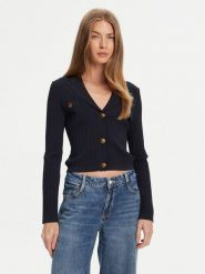 Guess Kardigan W5YR11 Z0130 Granatowy Regular Fit. Niebieskie kardigany damskie Guess, xl, z aplikacjami, z syntetyku, bez kołnierzyka. Za 409.99 zł.