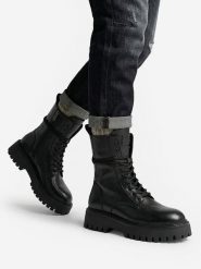 G-Star Raw Trzewiki EO-GEDIZ-8090-25 Czarny. Czarne botki damskie G-Star, bez wzorów, ze skóry, retro, bez obcasa, na płaskiej podeszwie, bez zapięcia. Za 479.99 zł.