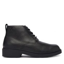 Botki Calvin Klein. Czarne botki męskie Calvin Klein, bez wzorów, bez obcasa, bez zapięcia. Za 679.99 zł.