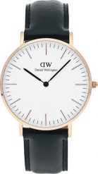 Zegarek Daniel Wellington Zegarek męski Daniel Wellington DW00100036 czarny. Czarne zegarki męskie Daniel Wellington, bez wzorów. Za 625.00 zł.