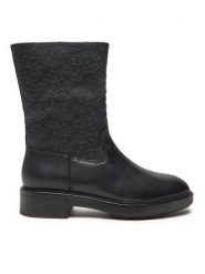 Calvin Klein Botki Flat Ankle Boot Mono Mix HW0HW02195 Czarny. Czarne botki damskie Calvin Klein, bez wzorów, ze skóry, bez obcasa, na płaskiej podeszwie, bez zapięcia. Za 409.99 zł.