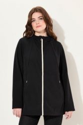 Damskie Kurtka softshell HYPRAR wodoodporna dwukierunkowy zamek odpinany kaptur. Czarne kurtki sportowe damskie Ulla Popken, plus size, bez wzorów, z elastanu, bez ramiączek, z kapturem, trekkingowe. Za 599.99 zł.