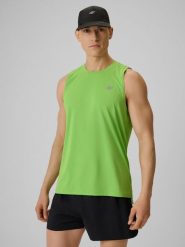 4F Koszulka do biegania regular szybkoschnąca męska - zielona M. Zielone t-shirty męskie 4F, m, bez wzorów, z materiału, bez kołnierzyka, bez ramiączek. Za 119.99 zł.