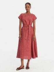 Weekend Max Mara Sukienka letnia Esordio 2615221052 Czerwony Regular Fit. Czerwone sukienki damskie Weekend Max Mara, na lato, bez wzorów, ze lnu, bez kołnierzyka, bez ramiączek. Za 1,579.00 zł.