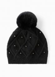 Czapka. Czarne czapki damskie bonprix, bez wzorów, eleganckie. Za 59.99 zł.