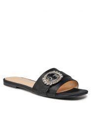 Guess Klapki Jolly FLJLLY SAT19 Czarny. Czarne klapki damskie Guess, z aplikacjami, z materiału, bez obcasa, bez zapięcia. Za 769.99 zł.