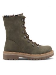 Jenny Fairy Botki EVIE WS2911-06 Khaki. Brązowe botki damskie Jenny Fairy, bez wzorów, z syntetyku, bez obcasa, na płaskiej podeszwie, bez zapięcia. Za 125.99 zł.