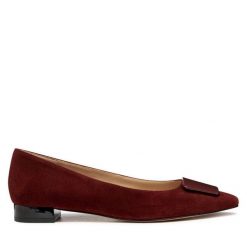 Baleriny Geox. Czerwone balerinki damskie Geox, bez wzorów, bez obcasa, bez zapięcia. Za 409.99 zł.