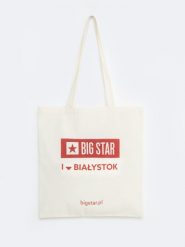 Torba bawełniana unisex Białystok 102. Białe torby podróżne damskie BIG STAR, z aplikacjami, z bawełny, na ramię. Za 4.99 zł.