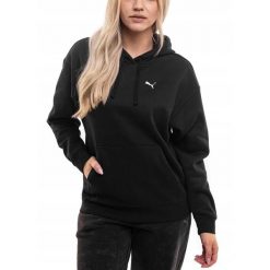 Bluza Damska Puma z Kapturem Bawełniana Sportowa Hoodie Kangurka roz. L. Czarne bluzy damskie Puma, l, bez wzorów, z bawełny, sportowe, bez ramiączek, z kapturem. Za 171.00 zł.