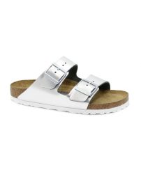 Klapki damskie Birkenstock Arizona. Szare klapki damskie Birkenstock, bez wzorów, z materiału, bez obcasa, bez zapięcia. Za 695.00 zł.