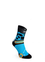 Skarpety turystyczne X-Socks Hike Discover Crew. Niebieskie skarpety męskie X-Socks, bez wzorów, z materiału. Za 102.29 zł.