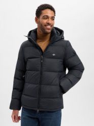 Gant Pikowana kurtka męska Mężczyźni Sztuczne włókno czarny jednolity, XL. Czarne kurtki męskie GANT, m, bez wzorów, z włókna, bez kaptura. Za 849.95 zł.