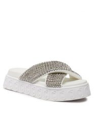 Liu Jo Klapki Lovely Sandal 02 BA4133 TX421 Biały. Białe klapki damskie Liu Jo, bez wzorów, z materiału, bez obcasa, bez zapięcia. Za 419.99 zł.