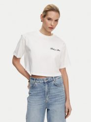 Balmain T-Shirt DF1EE020BC78 Biały Regular Fit. Białe t-shirty damskie Balmain, m, bez wzorów, z bawełny, bez kołnierzyka, bez ramiączek. Za 1,519.00 zł.